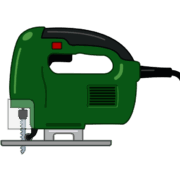 DIYからプロの現場まで幅広く使われている電動ジグソーのイラスト