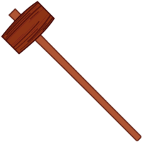木槌 掛矢とも呼ばれている大型の木槌のイラスト
