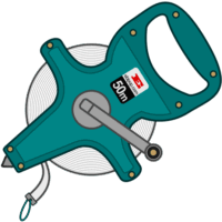 工事現場の測定に欠かせない巻尺のイラスト