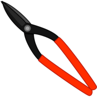 トタンハサミ 薄い金属板を切断するトタンハサミ(金切ハサミ)のイラスト