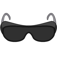 溶接ゴーグル 溶接工事に欠かせない飛沫防止溶接ゴーグルのイラスト