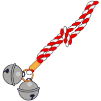 祭り雰囲気を盛り上げる「たすき鈴」のイラスト