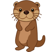カワウソ ちょこんと立っている可愛いカワウソのイラスト