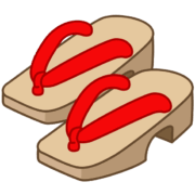 赤い緒の女性用下駄のイラスト