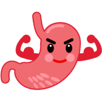 元気でかわいい胃クンのキャラクターイラスト