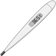 平熱を示しているシンプルなデジタル体温計のイラスト