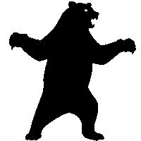 クマに対する「注意喚起サイン」のイラスト・黒ベタ