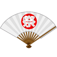 お祭りの踊りで使う扇子のイラスト