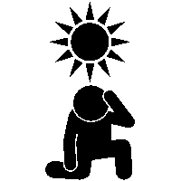 気温上昇、熱中症危険「注意喚起サイン」のイラスト・図は黒ベタ