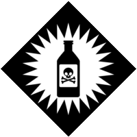 有毒物質危険「注意喚起サイン」のイラスト・図は黒ベタに白抜き