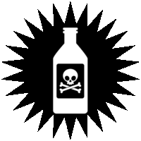 有毒物質危険「注意喚起サイン」のイラスト・図は白と黒