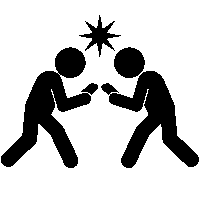 歩きスマホ衝突危険「注意喚起サイン」のイラスト・図は黒ベタ