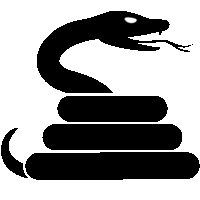 危険な毒蛇に対する「注意喚起サイン」のイラスト・黒ベタ