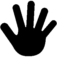 手を突き出して制止「注意喚起サイン」のイラスト・図は黒ベタ