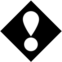 警戒の感嘆符「注意喚起サイン」のイラスト・図は黒ベタに白抜き