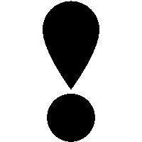 警戒の感嘆符「注意喚起サイン」のイラスト・図は黒ベタ