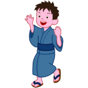 夏祭り・花火大会に！元気いっぱいな浴衣姿の男の子のイラスト