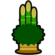 門松アイコン 年神様のためにお正月の玄関を飾る門松のアイコンイラスト