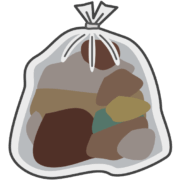 廃品や捨てる物が詰まったゴミ袋のイラスト