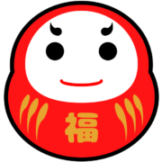 福だるまアイコン 新年に福を呼ぶかわいい福だるまのアイコンイラスト素材