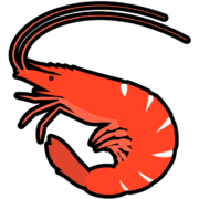 エビアイコン おせち料理の食材として人気が高い縁起物の海老(エビ)のアイコン