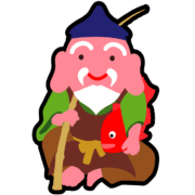 大漁や福を呼ぶかわいい恵比寿様の正月用アイコンイラスト素材