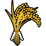 稲穂アイコン 稲穂を束ねて紙垂(しで)を挟んだ正月飾りのアイコン