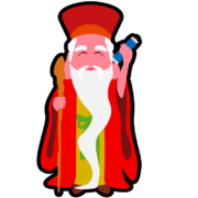 長寿の神様である寿老人の正月用アイコンイラスト