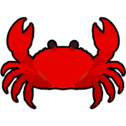 カニアイコン お正月に人気のご馳走である真っ赤な蟹(カニ)のアイコンイラスト