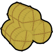 米俵アイコン 新年に縁起の良い米俵を3俵積み重ねたアイコン