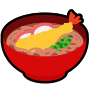 年越しそばアイコン エビ天・かまぼこ付き!年末年始・和食のアイコン素材(高画質PNG)