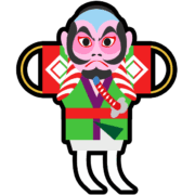 お正月の風物詩である縁起の良い奴凧のアイコンイラスト素材