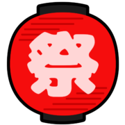 赤い祭り提灯の素朴なアイコン