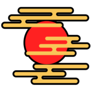 雲のアイコン 元旦雰囲気|初日の出に棚引く正月の雲のアイコン