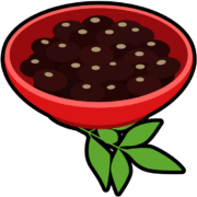 黒豆アイコン 正月用に縁起の良いナンテンの葉を添えた黒豆のアイコン