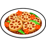 レンコンアイコン 正月料理で「先を見通す」ことに通じて縁起が良いとされるレンコンのアイコン