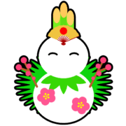 正月雪だるまアイコン 門松装飾を施した「正月雪だるま」のアイコン