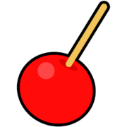 【フリー素材】夏祭り・屋台の定番「りんご飴」のアイコン