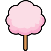 お祭りの定番、綿菓子（綿あめ）のアイコン
