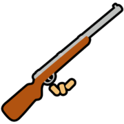 縁日の射的で使う玩具のライフル銃のアイコン