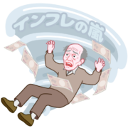 生活弱者を襲うインフレの大嵐のイラスト