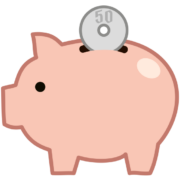 倹約教育の象徴である豚の貯金箱のイラスト