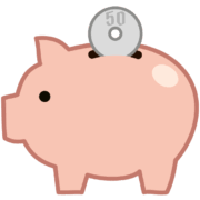 倹約教育の象徴である豚の貯金箱のイラスト