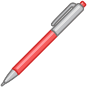 赤ボディボールペン ボディが赤くて女性が好むボールペンのイラスト