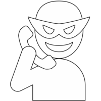 特殊詐欺注意のアイコン｜白ベタに黒縁取り
