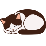 気持ちよさそうに眠っている猫のイラスト