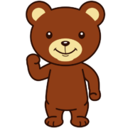 まん丸顔で目がパッチリの可愛い子熊のイラスト