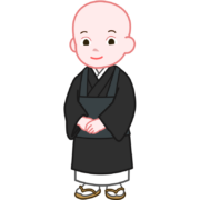 まん丸顔の可愛い小坊主のイラスト