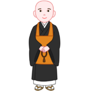 柔和な表情の若いお坊さんのイラスト