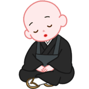 お盆で忙しかったので疲れて居眠りしている小僧さんのイラスト